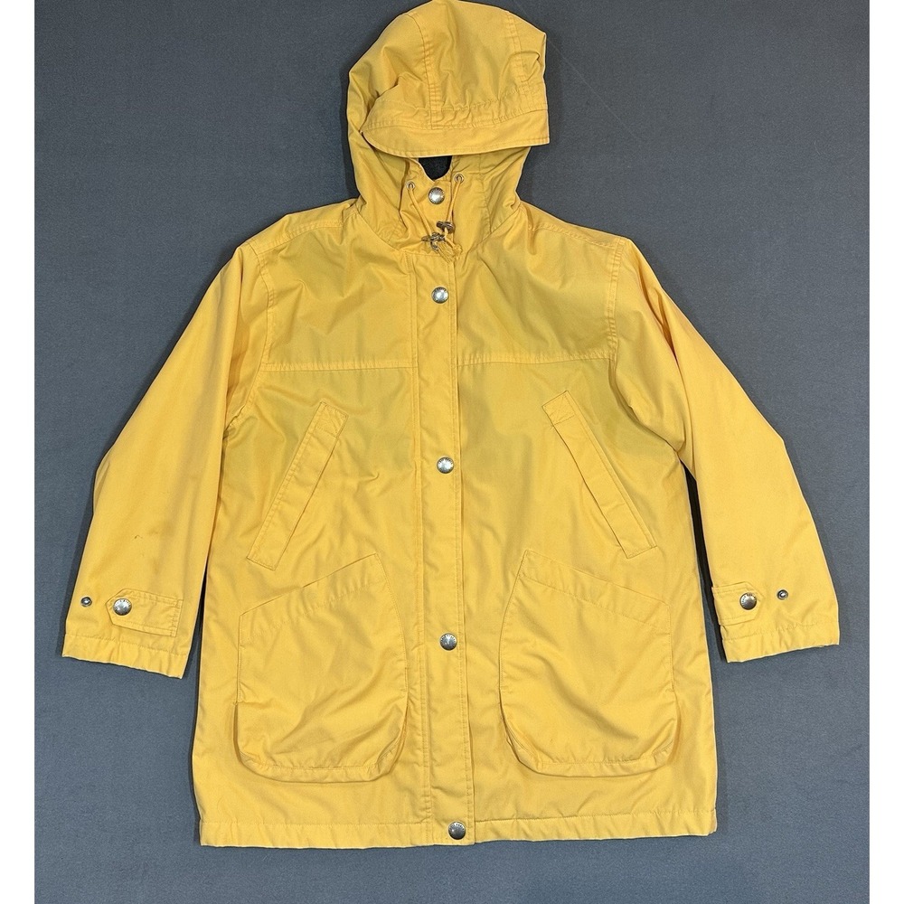Eddie Bauer Womens Softshell Parka Yellow Hooded Fleece Lined Jacket Size S